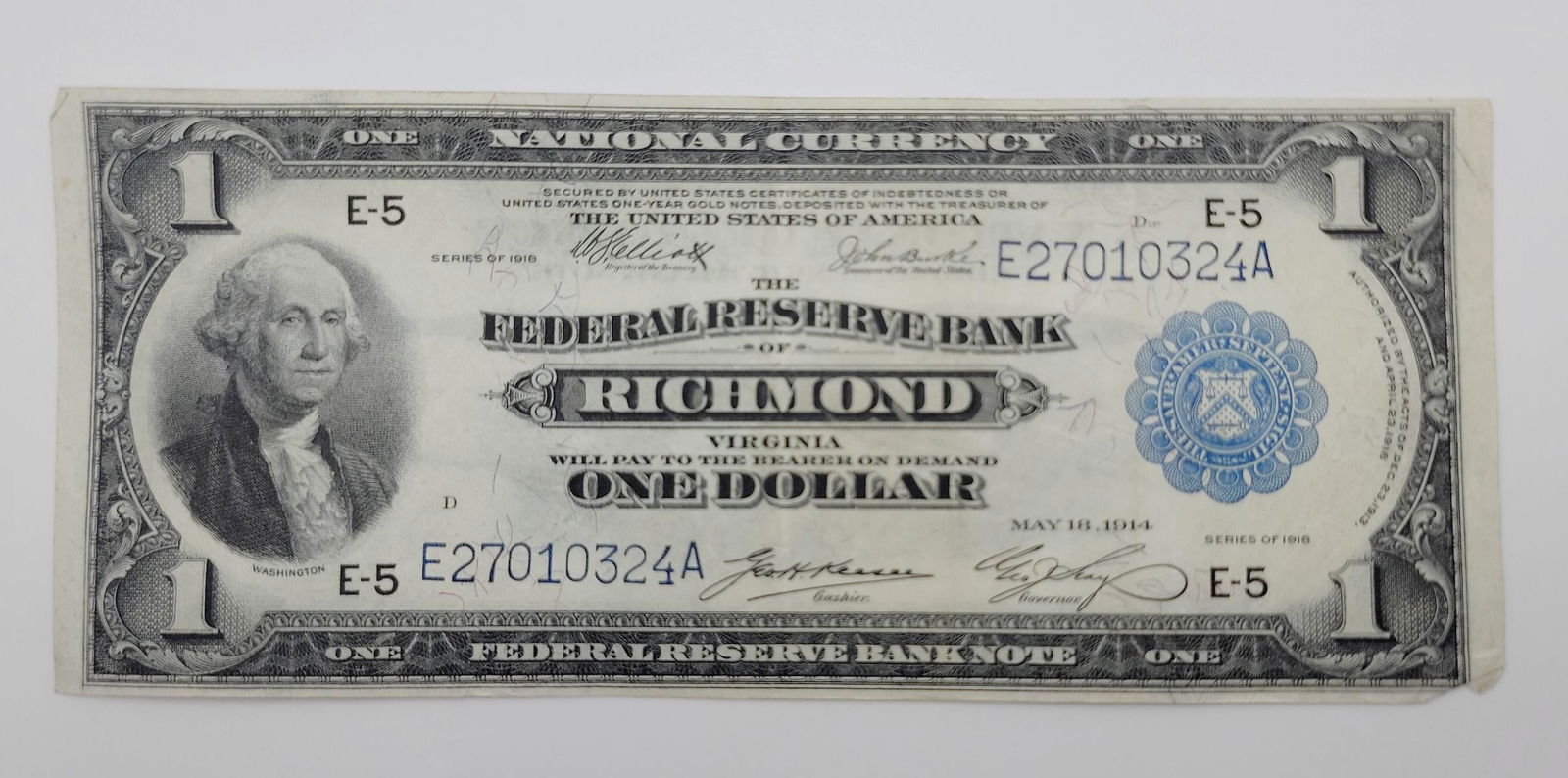 Fr. 722 $1 1918 Federal Reserve Bank of Richmond VA Large Note (1 of 8)