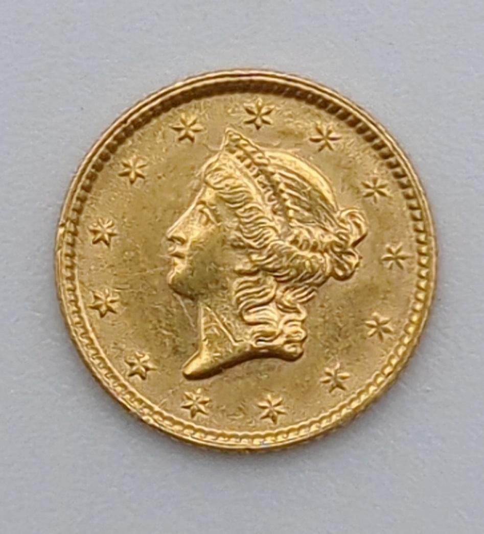 1853 U.S. $1 Liberty Head Gold Coin (1 of 4)