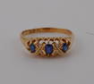 18kt Gold Sapphire & Diamond Band/Ring 4.0g size 9 1/4