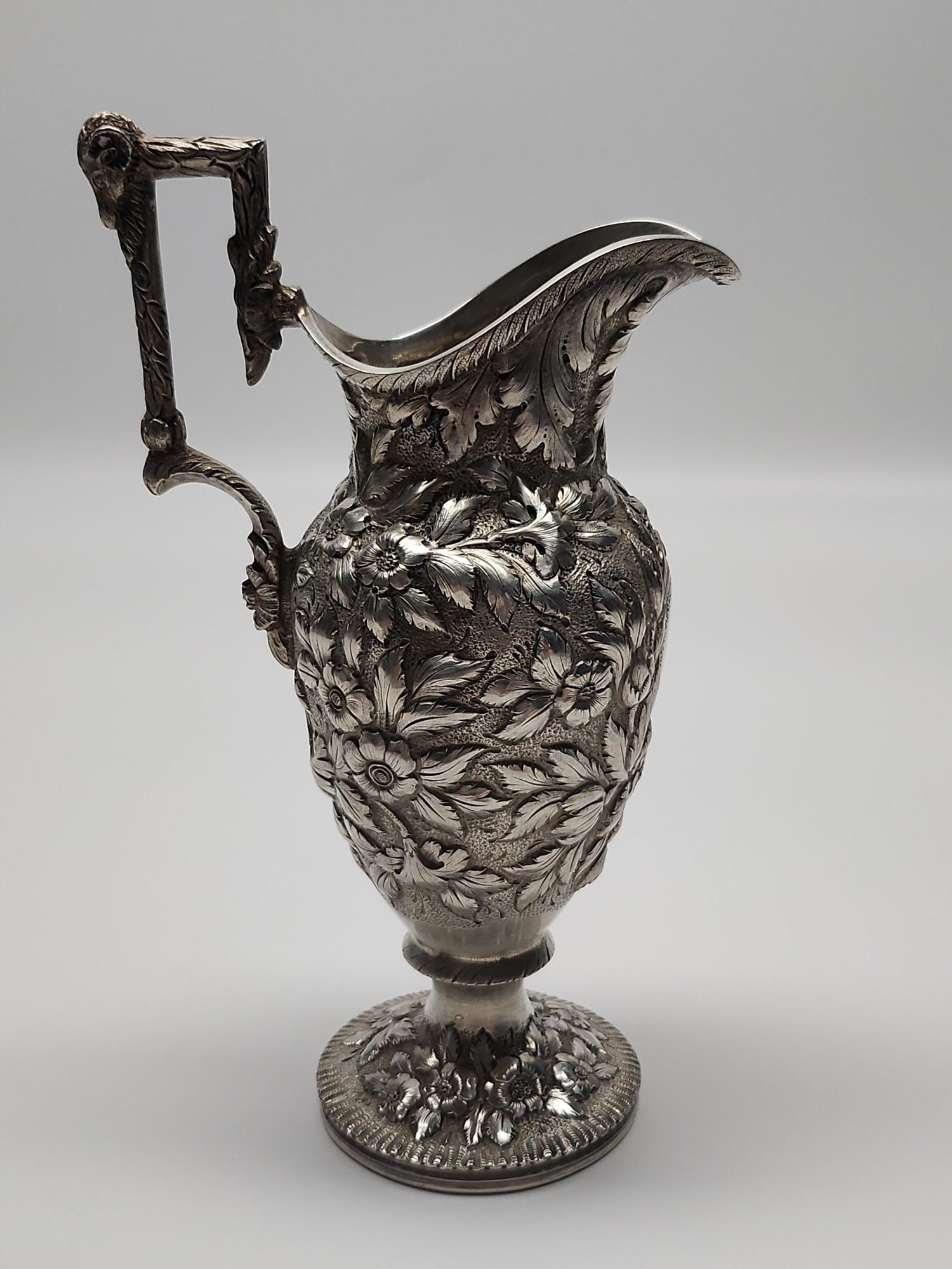 S. Kirk & Son Sterling Silver Repousse Cream Pitcher 8.7 ozt. (1 of 5)