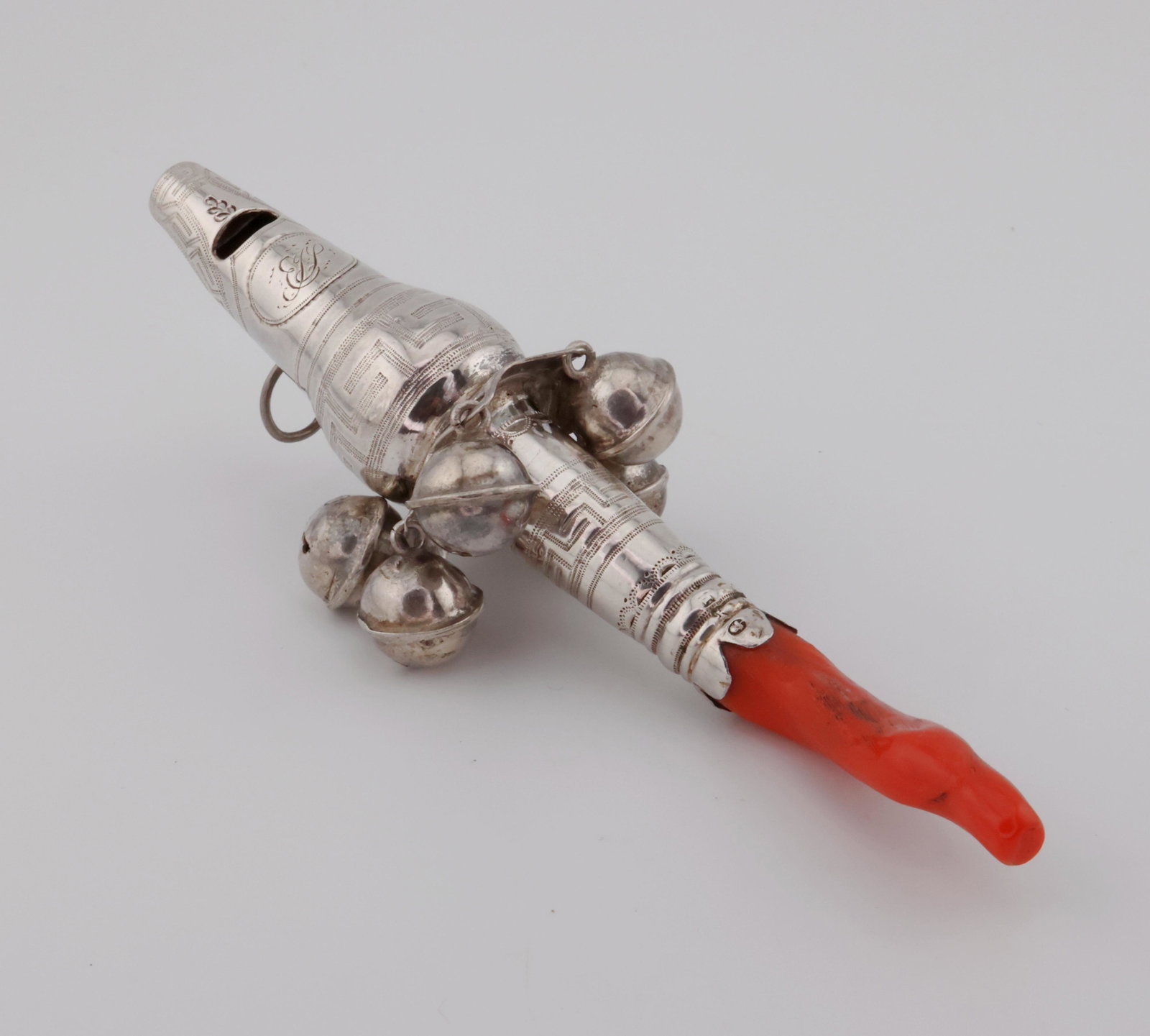 Elizabeth Morley Georgian Sterling Silver Coral Rattle (1 of 5)