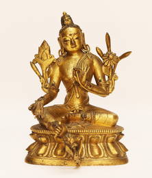 Asian Gilt-Bronze Figure Of Deity
