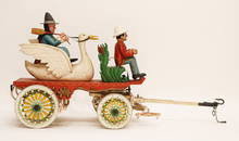 Folk / Outsider Art Witch And Swan Parade Float Carving