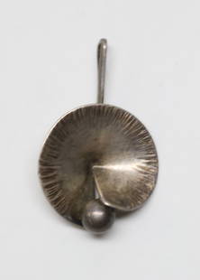 KARL ERIK PALMBERG; Modernist Sterling Silver Pendant: Finland, 20th Century. Length 2 1/4", 14 Grams.