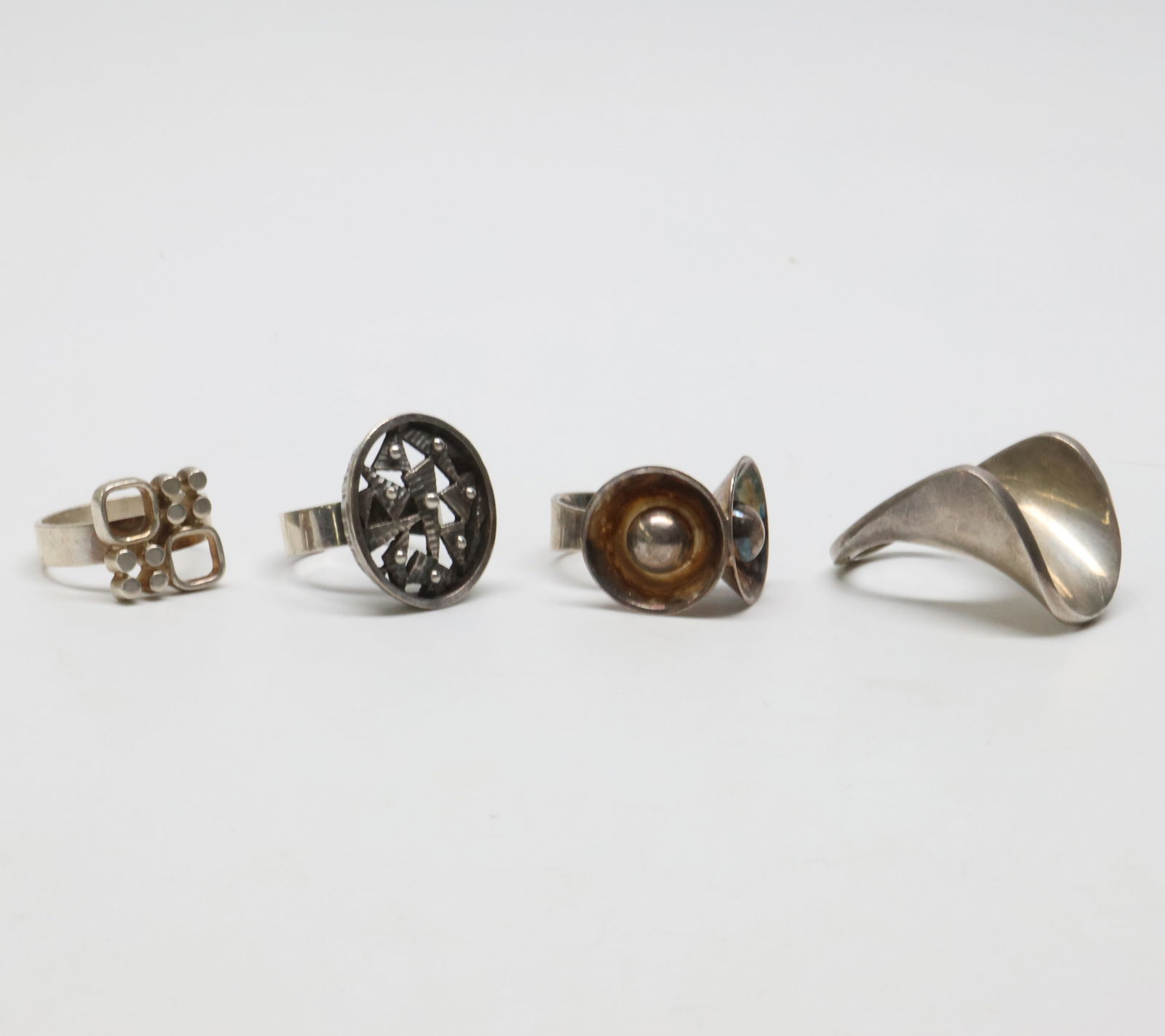 FINLAND; Four Modernist Sterling Silver Rings (1 of 5)