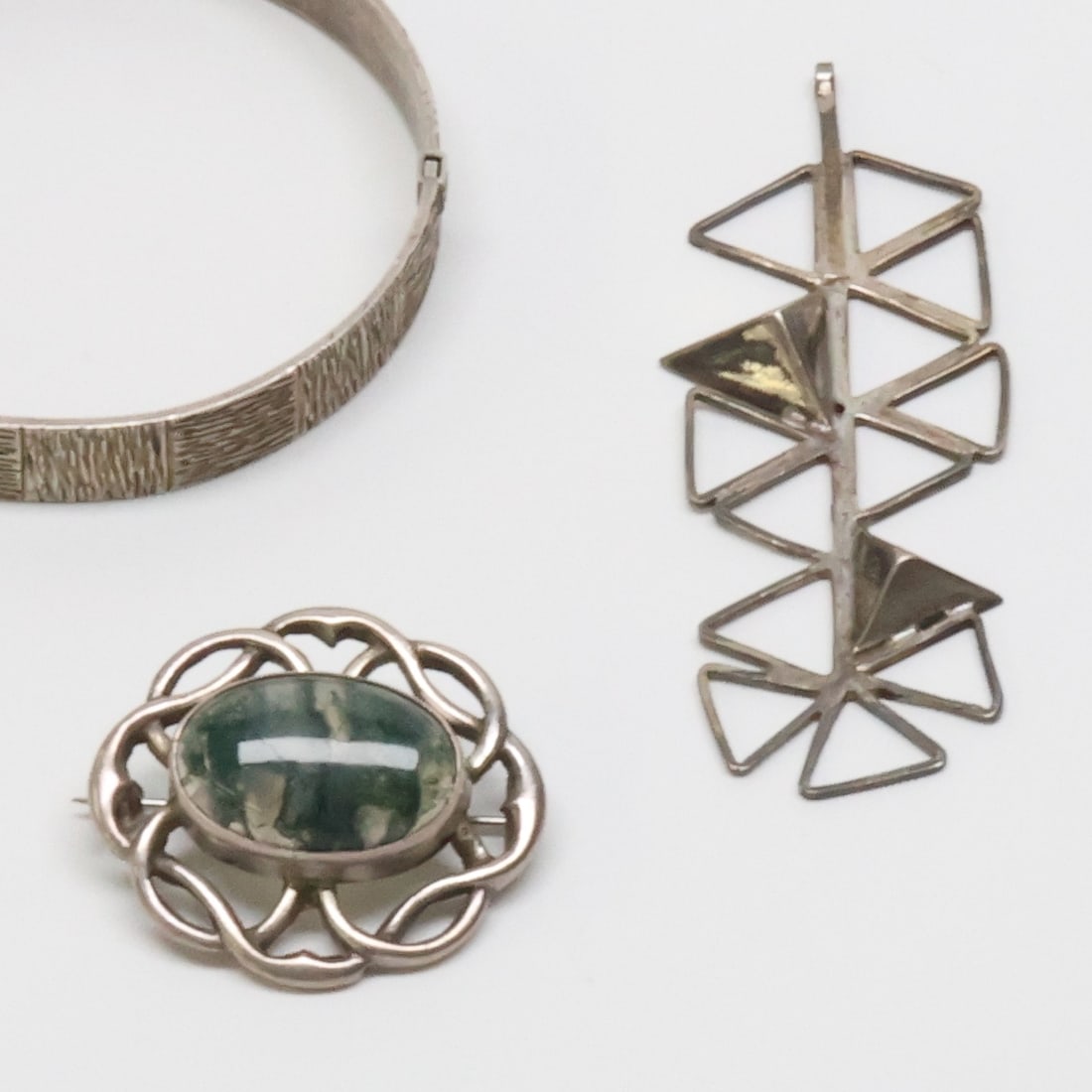 BRACELON LTD, ETC; Modernist Sterling Silver Jewelry Grouping (1 of 3)