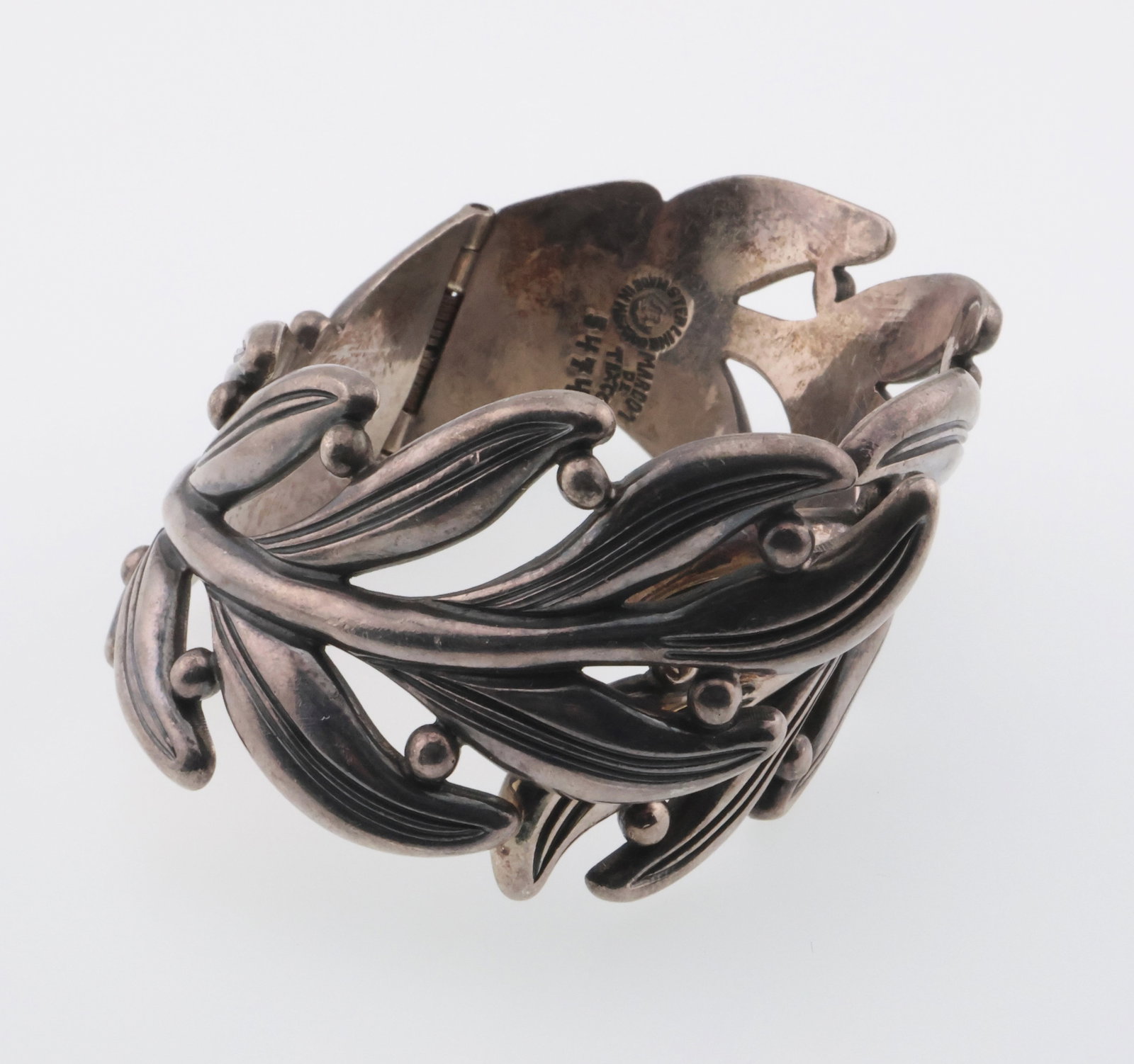 MARGOT DE TAXCO; Mexican Modernist Sterling Silver Hinged Cuff (1 of 5)