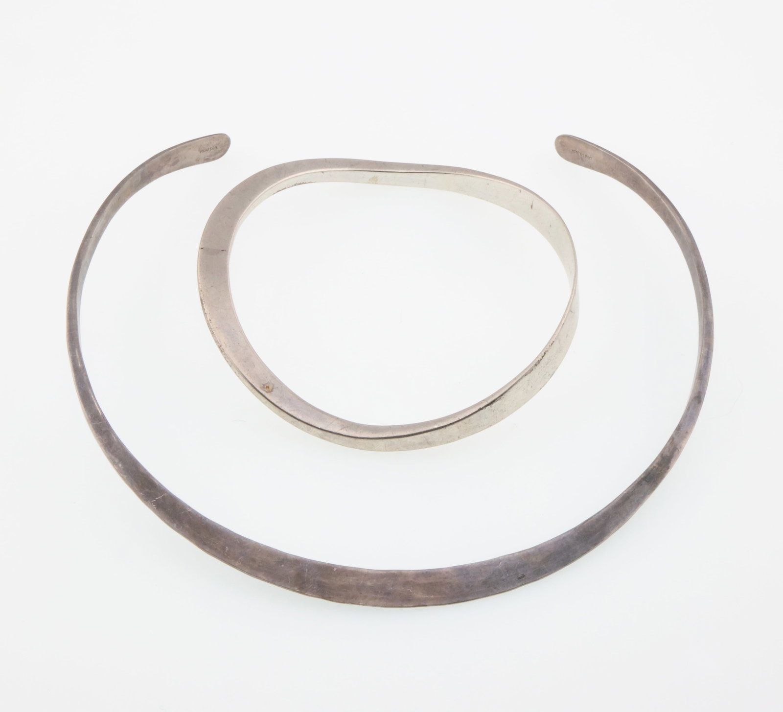 RONALD PEARSON; Modernist Sterling Silver Bangle And Collar (1 of 3)