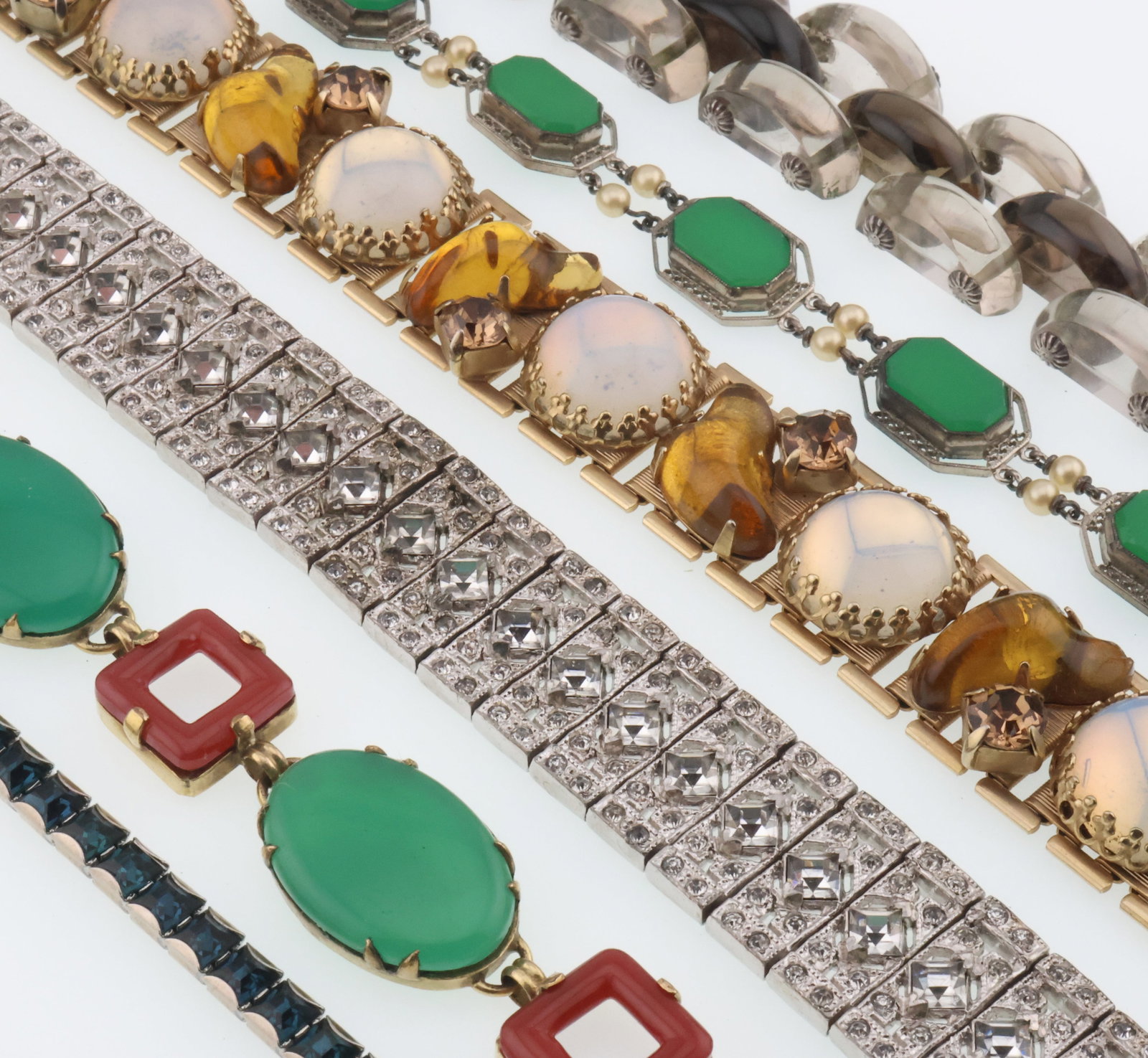 ART DECO STYLE; Six Fashion Jewelry Bracelets (1 of 3)
