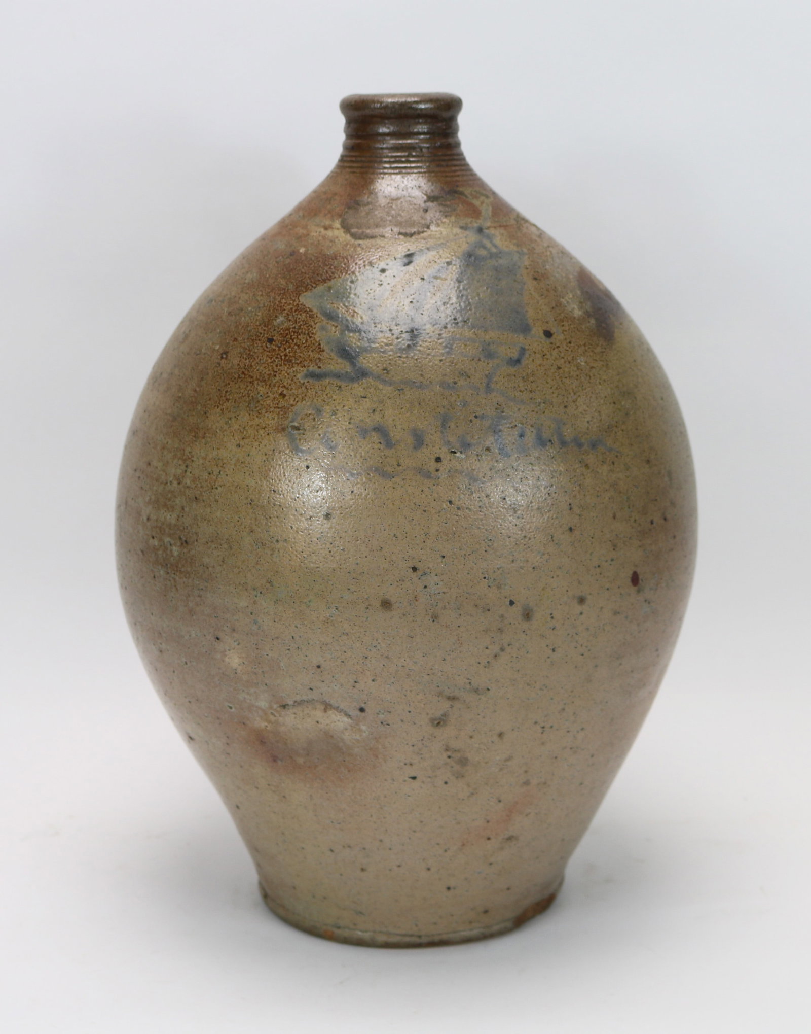 Branch Green (attr.) USS Constitution cobalt decorated stoneware jug (1 of 9)