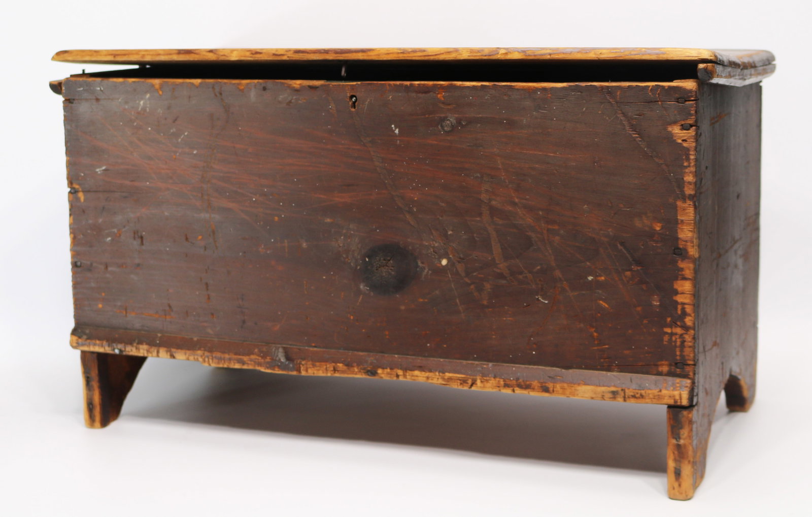New England six-board painted pine miniature blanket chest (1 of 7)