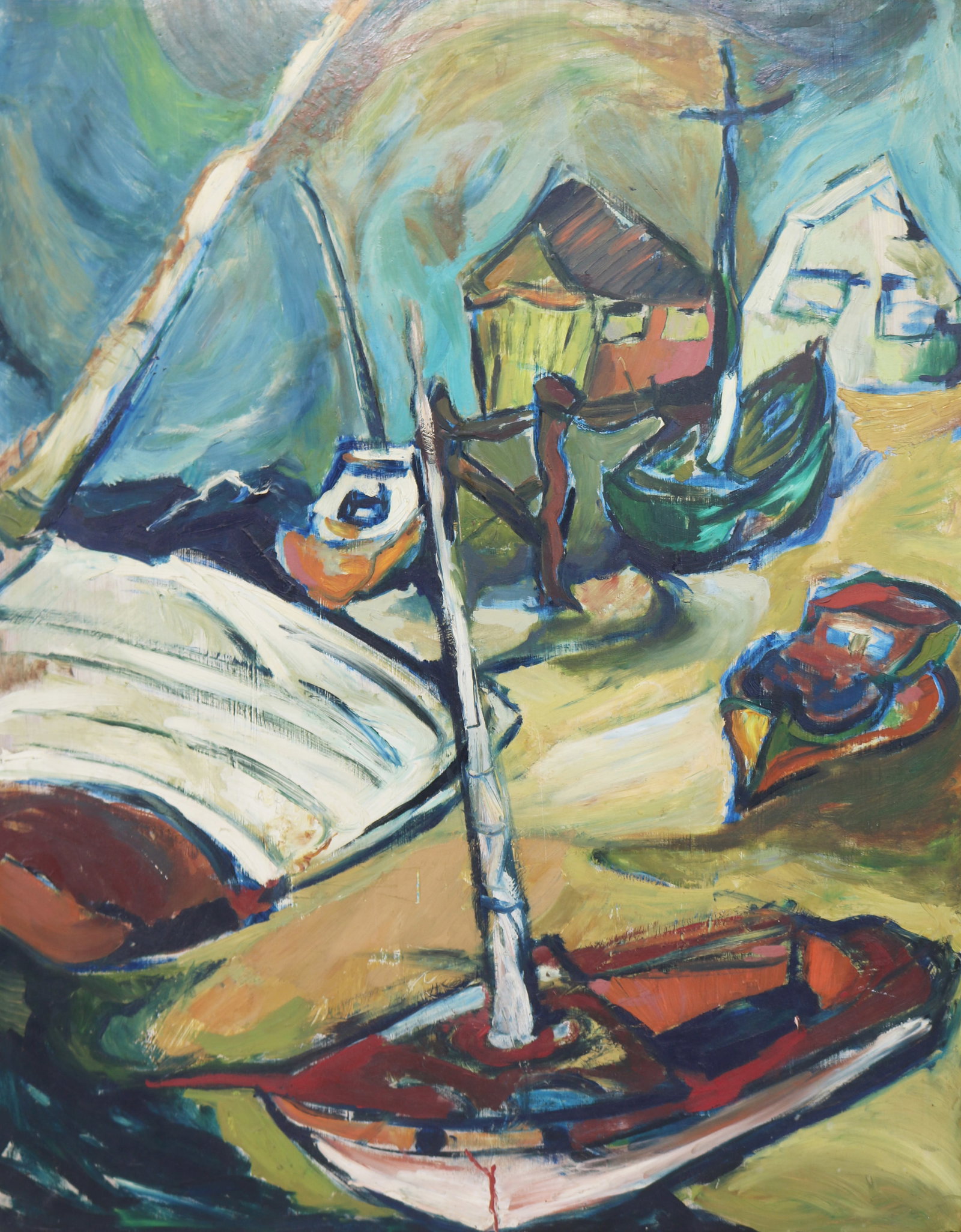 Robert De Niro, Sr. (1922-1993) 'Provincetown' oil on masonite painting (1 of 12)