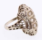 Antique 18k Gold Filigree Diamond Ring 2.6g