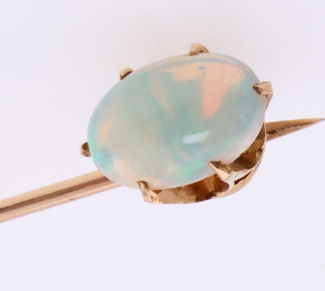 10k Gold Vintage Fire Opal Stick Pin 1.3g (1 of 6)
