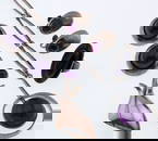 Niels Erik From; Sterling Silver and Amethyst Modernist Jewelry Group