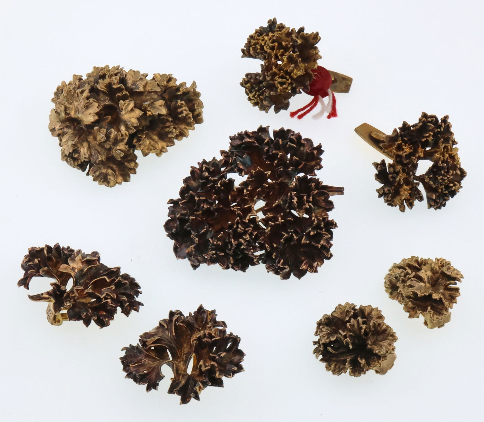 Eggert / Tilia, Denmark; Modernist Flora Danica Sterling Jewelry Group (1 of 4)