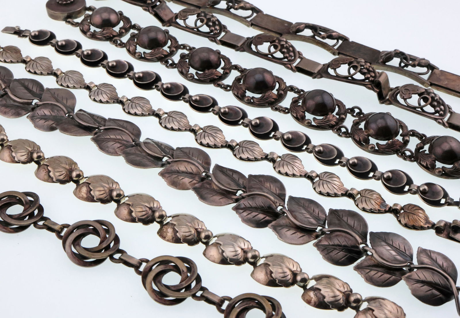 Various Makers, Denmark; Eight Modernist Sterling Silver Bracelets (1 of 4)