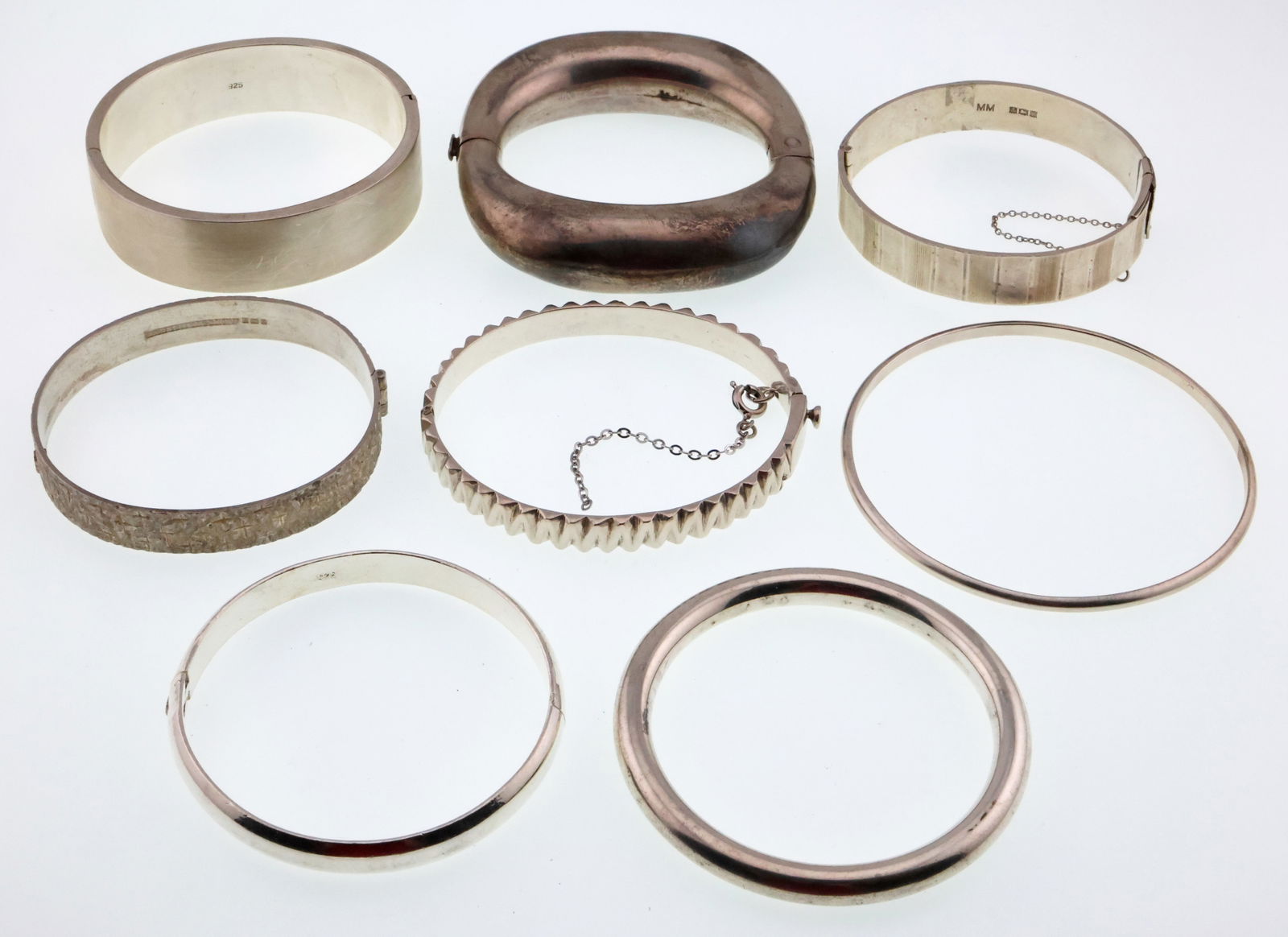 Modernist Jewelry; Eight Sterling Silver Bracelets (1 of 3)