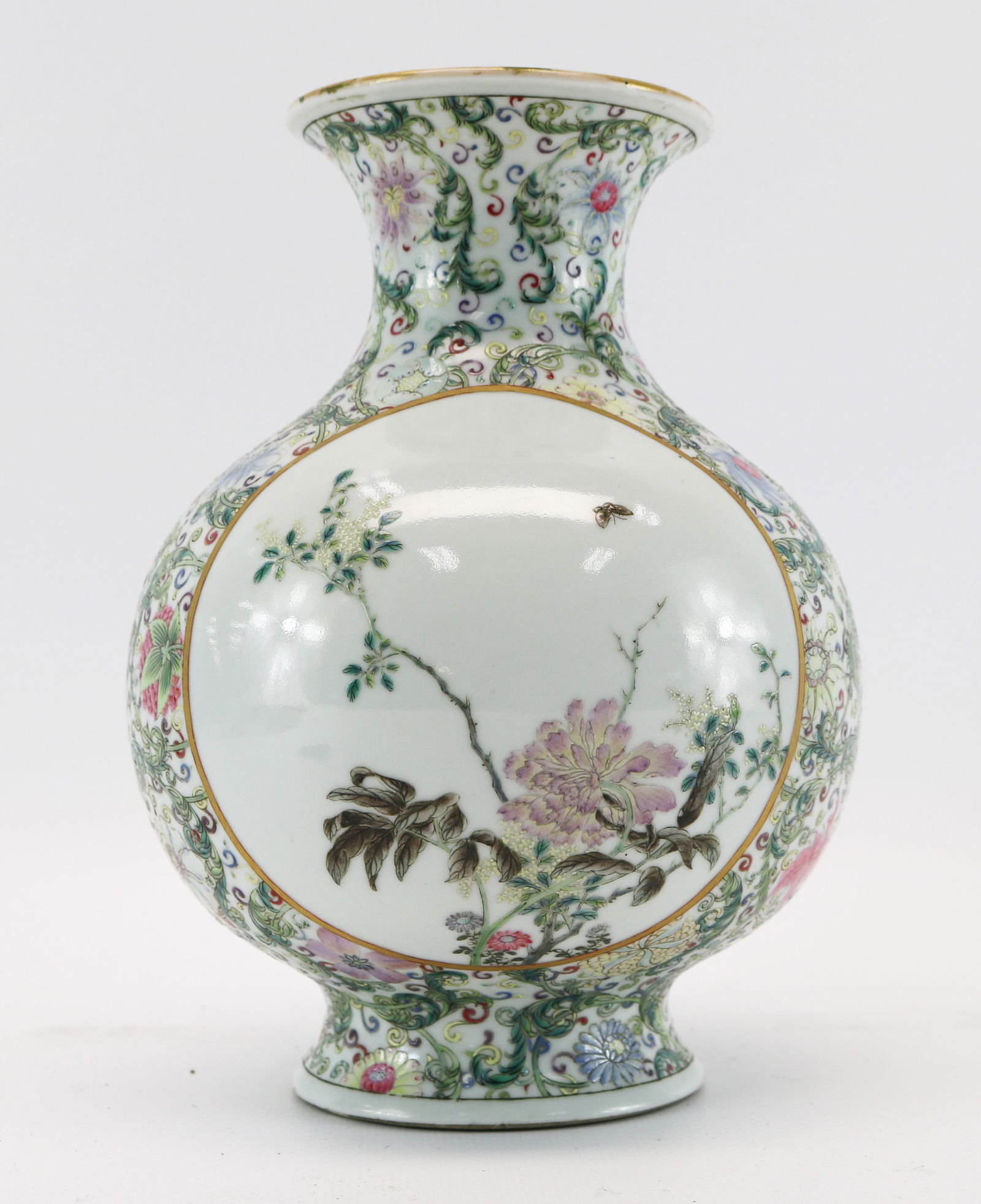 Chinese famille rose porcelain vase, qianlong mark