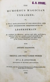 The Humorous Magician Unmasked, A.B. Engstrom, 1836
