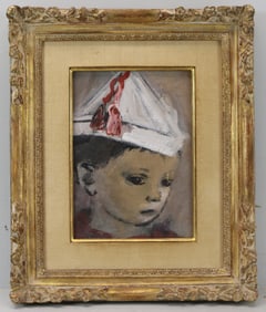 Raymond Kanelba (attributed) gouache on paper of child