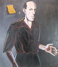 Eugen (Egon Vitalis) Biel (1902-1969 Vienna) self portrait oil on canvas painting