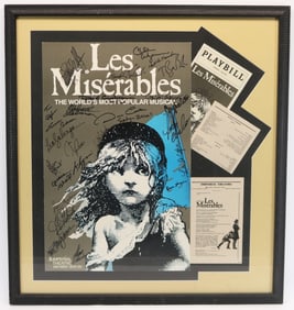 Cast Signed Les Miserables Musical Poster
