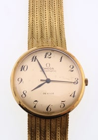 18k Gold Omega Automatic Deville Swiss Wrist Watch 67.0g