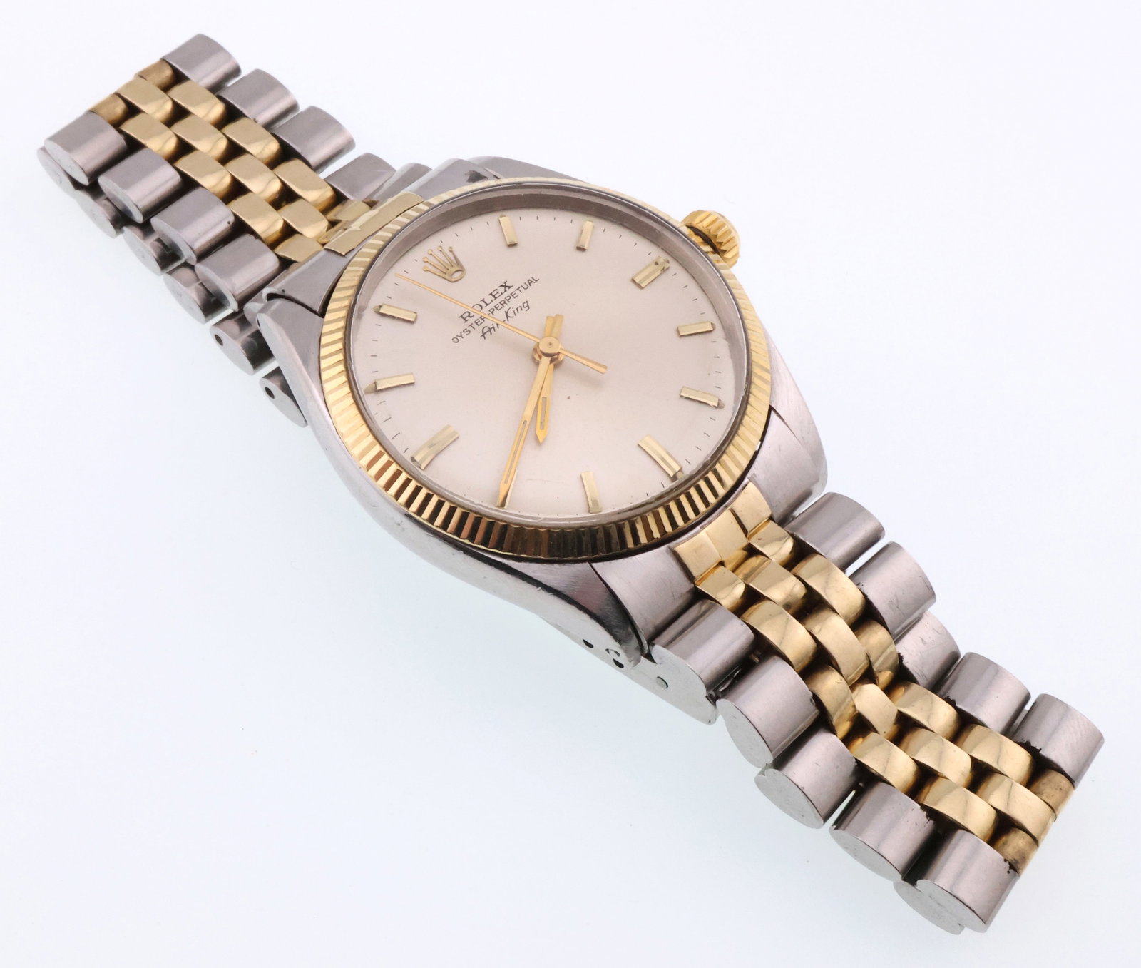 1967 14k Gold & Ss Rolex 5501 Air King Watch with Jubilee Bracelet (1 of 6)