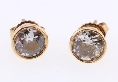 14k Gold 1.50 ct Diamond Post Earrings 1.9g