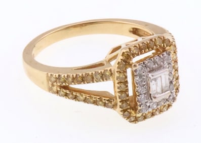 14k Gold Yellow & White 0.50 ct Diamond Ring 4.1g