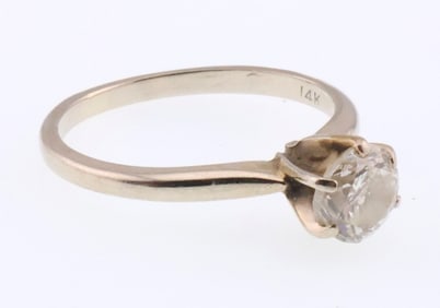 14k Gold 0.75 ct Diamond Solitaire Ring 2.3g