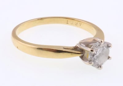 14k Gold 0.45 ct Diamond Solitaire Ring 1.9g