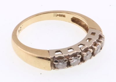 14k Gold Multi 0.25 ct Diamond Band/Ring 2.7g