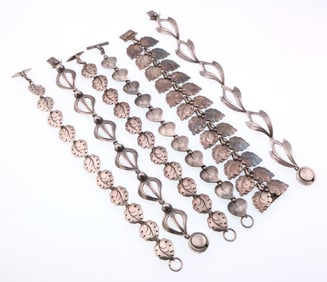 Niels Erik From; Modernist Sterling Silver Bracelets and Necklaces