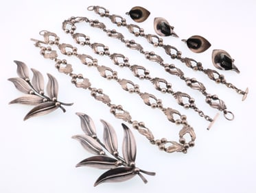 Niels Erik From; Modernist Sterling Silver Jewelry Group