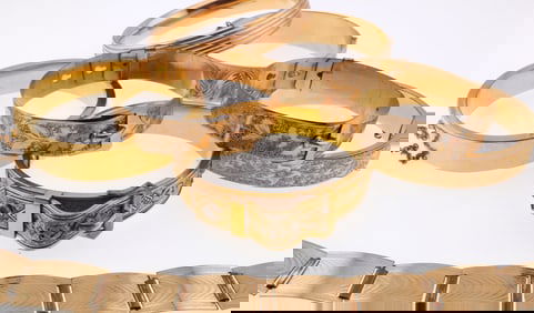 Victorian; Two Buckle Bracelets, Plus Later Gold-Filled/Plated Bracelets