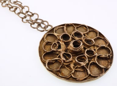 John Grenville; Modernist Sterling Silver Brutalist Pendant Necklace