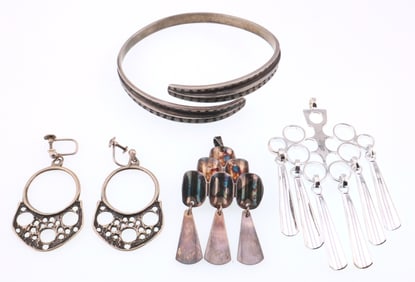 David Andersen; Modernist Sterling Silver Jewelry Group