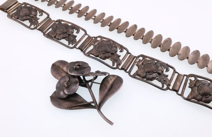 Various Makers, Scandinavian; Modernist Sterling Silver Jewelry Group