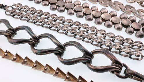 Modernist Jewelry; Six Sterling Silver Bracelets