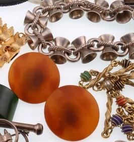 Costume / Fashion Jewelry; Large Group of Various Forms and Materials