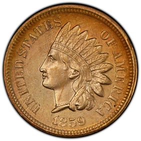 1859 1C Indian Head Cent PCGS Cleaned-AU Detail