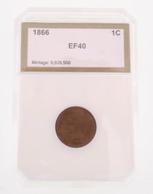 1866 1C Indian Head Cent PCI EF40