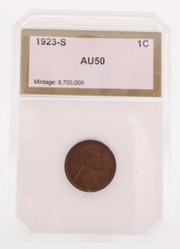 1923-S 1C Lincoln Cent PCI AU50