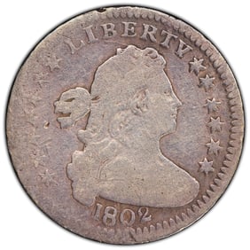 1802 H10C Draped Bust Silver Half Dime Heraldic Eagle Reverse PCGS G04