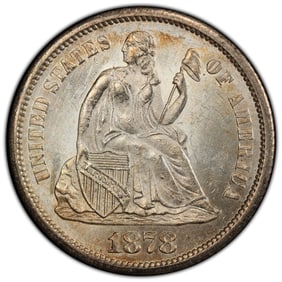 1878-CC 10C Liberty Seated Silver Dime PCGS MS63