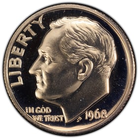 1968 10C No S Roosevelt Dime PCGS PR69