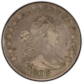 1803 50C O-103 Draped Bust Silver Half Dollar Large 3 PCGS F15