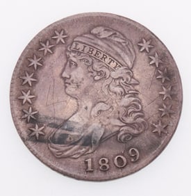 1809 50C Capped Bust Silver Half Dollar, Normal Edge